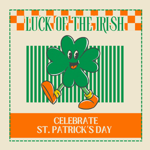 Green and Orange Illustrative St. Patrick's Day Instagram Post